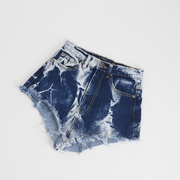 Iris Jeans Pants - Iris Jeans Acid Wash Cheeky Shorts